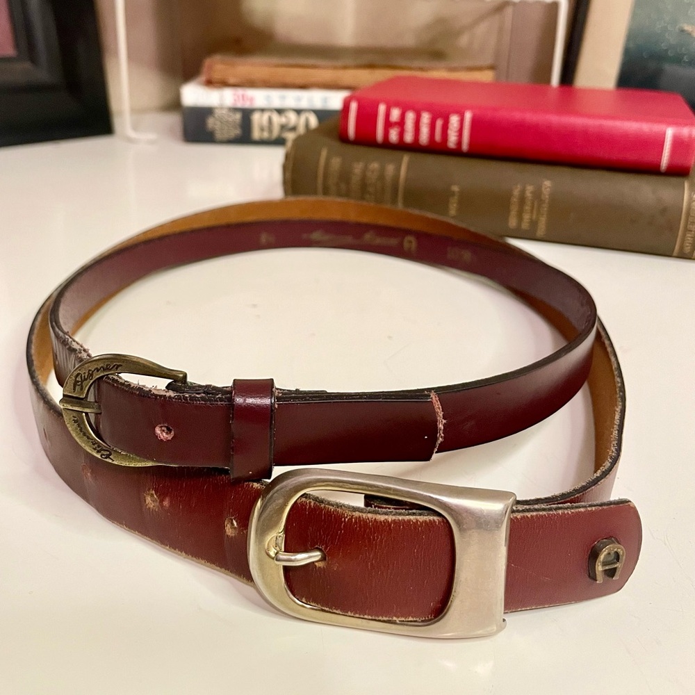 Lot of 2 Etienne Aigner Leather Belts - Picture 3 of 6
